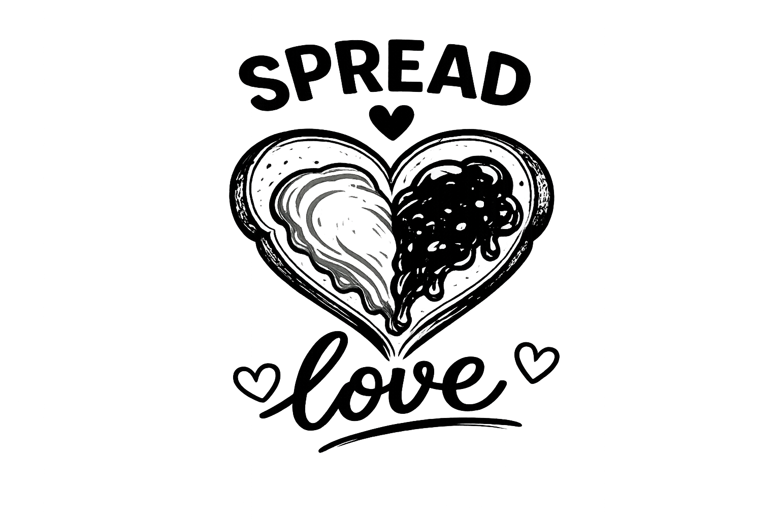 PB & Love Heart shirt design